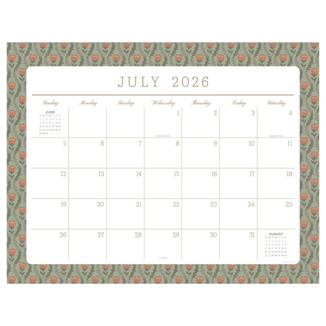 TF Publishing 2026-27 Artisan Legacy Desk Pad Monthly Blotter Calendar